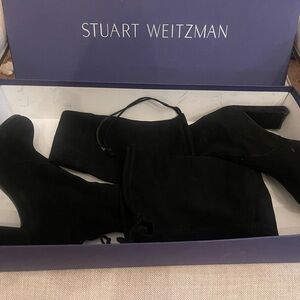 Stuart Weitzman Black Suede Ankle Boots